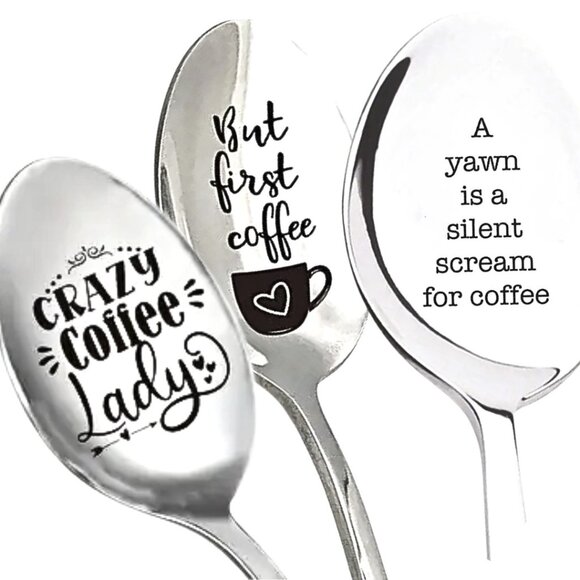 3pc Comical Stainless Steel Spoon Women's Gift Set. - Picture 1 of 10